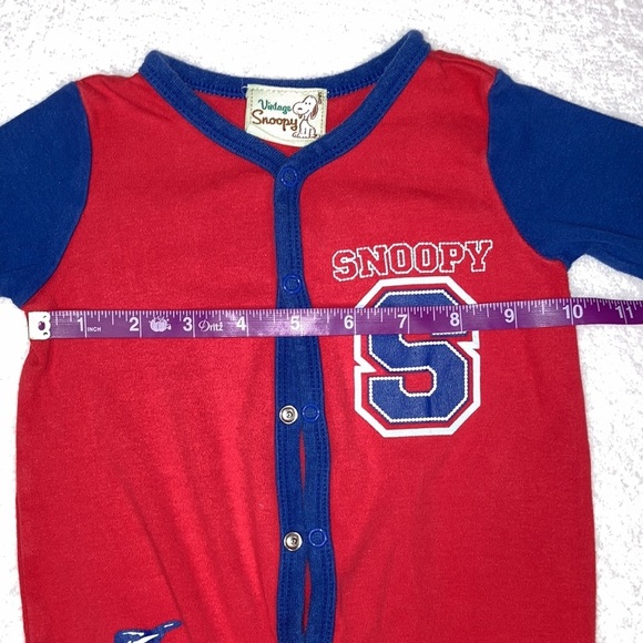 Vintage snoopy 6m red blue snap sleeper - Picture 7 of 8